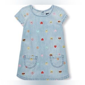 Children’s Place chambray emoji print dress